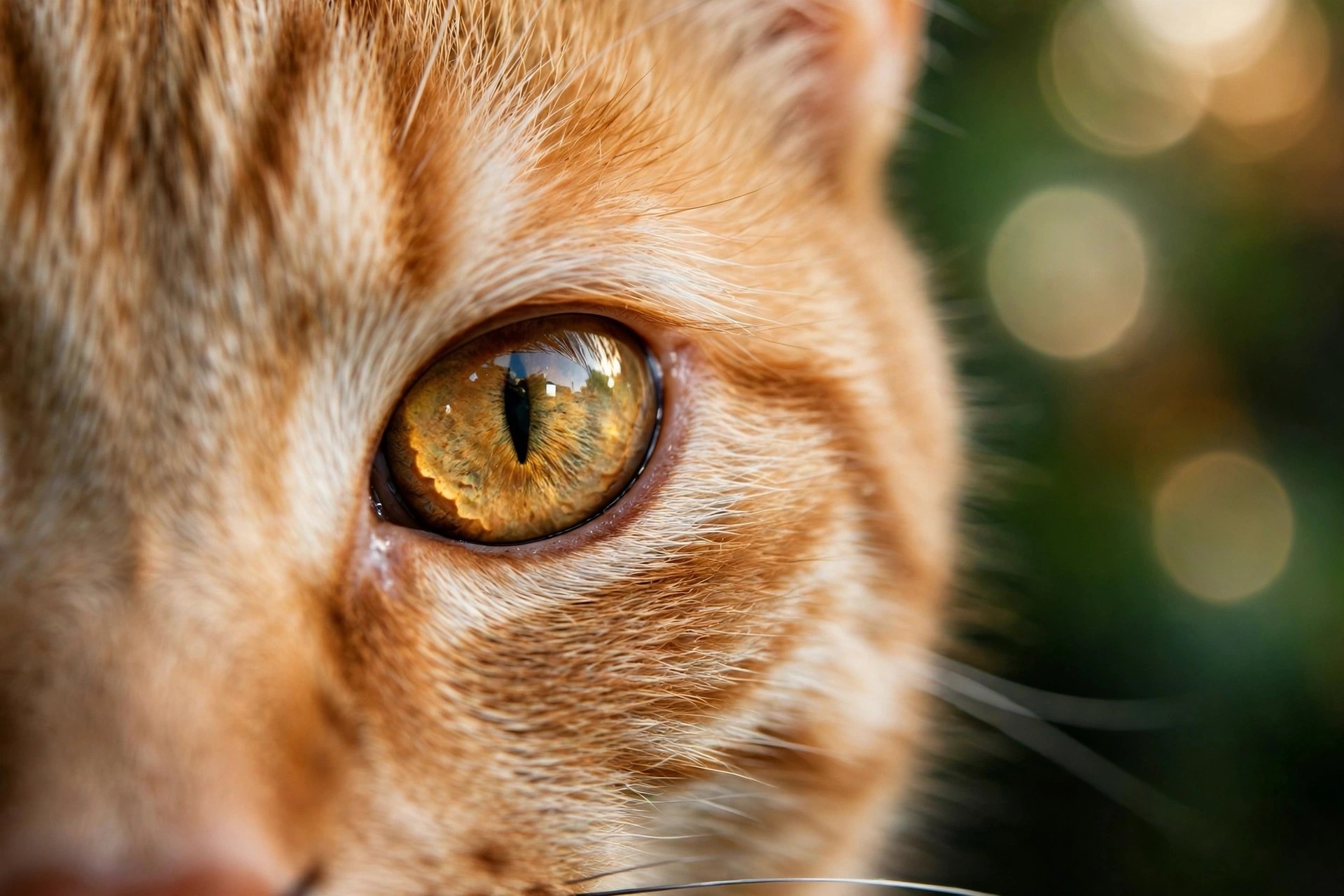 Ejemplo visual: Punto focal — ojos de un gato en foco, fondo difuminado